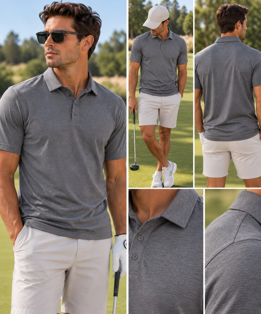 Lululemon Men’s Heather Gray Performance Golf Polo